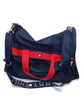 Tommy Hilfiger Duffle Bag Blue Red With Shoulder Straps Hand Grip Unisex
