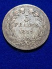 1837A Silver French France 5 Francs. Crown Size Coin, Very Nice! — photo 1