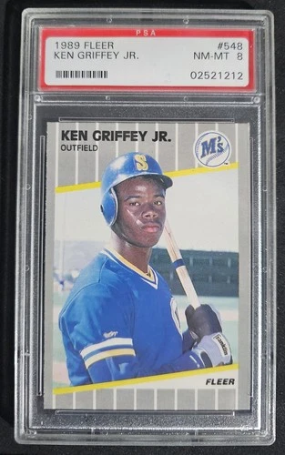 1989 Fleer Ken Griffey Jr #548 (RC) PSA 8
