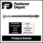 3/8”-16 x 9” Hot Dipped Galvanized Carriage Bolt Kit w/ Nuts & Flat Washers—25x