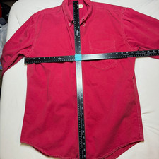Vintage 90s J Crew Made in USA Oarsman Button Down Shirt Distressed Red M