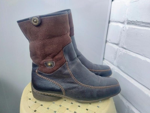 Women Gabor Boots Brown Leather 38 #7T2B