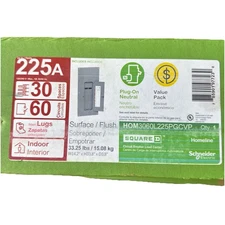 Square D Homeline 225 Amp 30-Space 60-Circuit Indoor Main Lug Plug - Value Pack