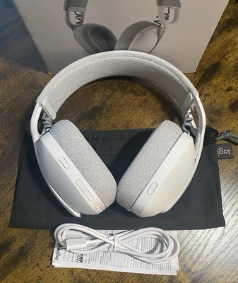 Logitech Zone Vibe 100 Wireless Bluetooth Headphones Off-White Noise Cancel NEW