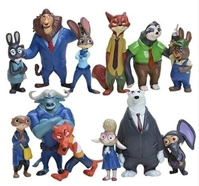 Zootopia Animals PVC  Figures Cake Topper Party Toys Gift - 12 Pcs Set-Brand New