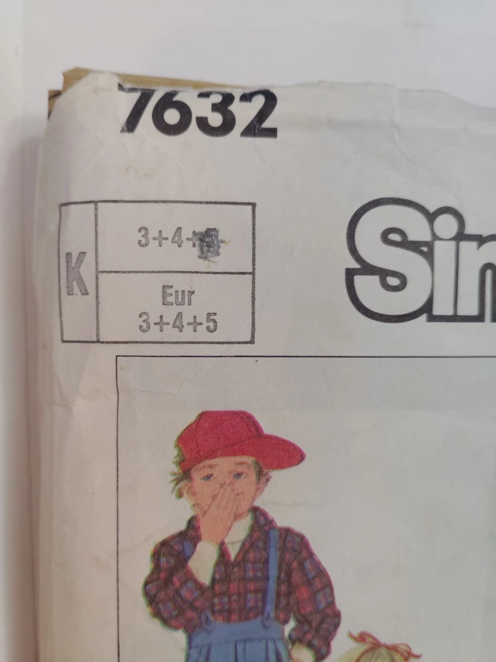 Dress Skirt Shirt & Doll Clothes Girls 3 4 Simplicity 7632 Sewing Pattern VTG - Image 2 of 4