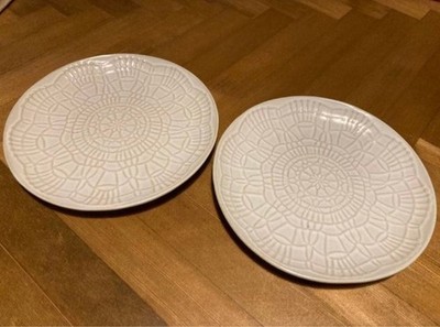 SENSE Hesami Ware Kyosen Doily Plate L 2pcs Ceramic Handmade