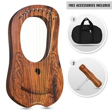 Celtic Knot Lyre Harp - Handcrafted Wood, Elegant Design for Music Lovers