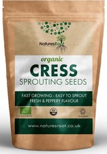 Nature’s Root Organic Cress Sprouting Seeds 250g – Peppery Curly Cress for 