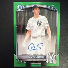 2025 Bowman Chrome - Autographs Cam Schlittler #CPA-CSC Green Refractor 01 /99 