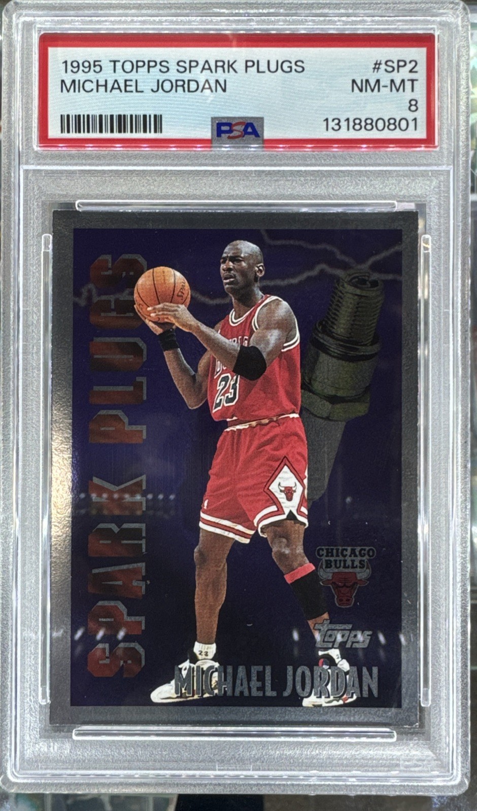 1995-96 Topps Spark Plugs Michael Jordan #SP2 PSA 8 HOF