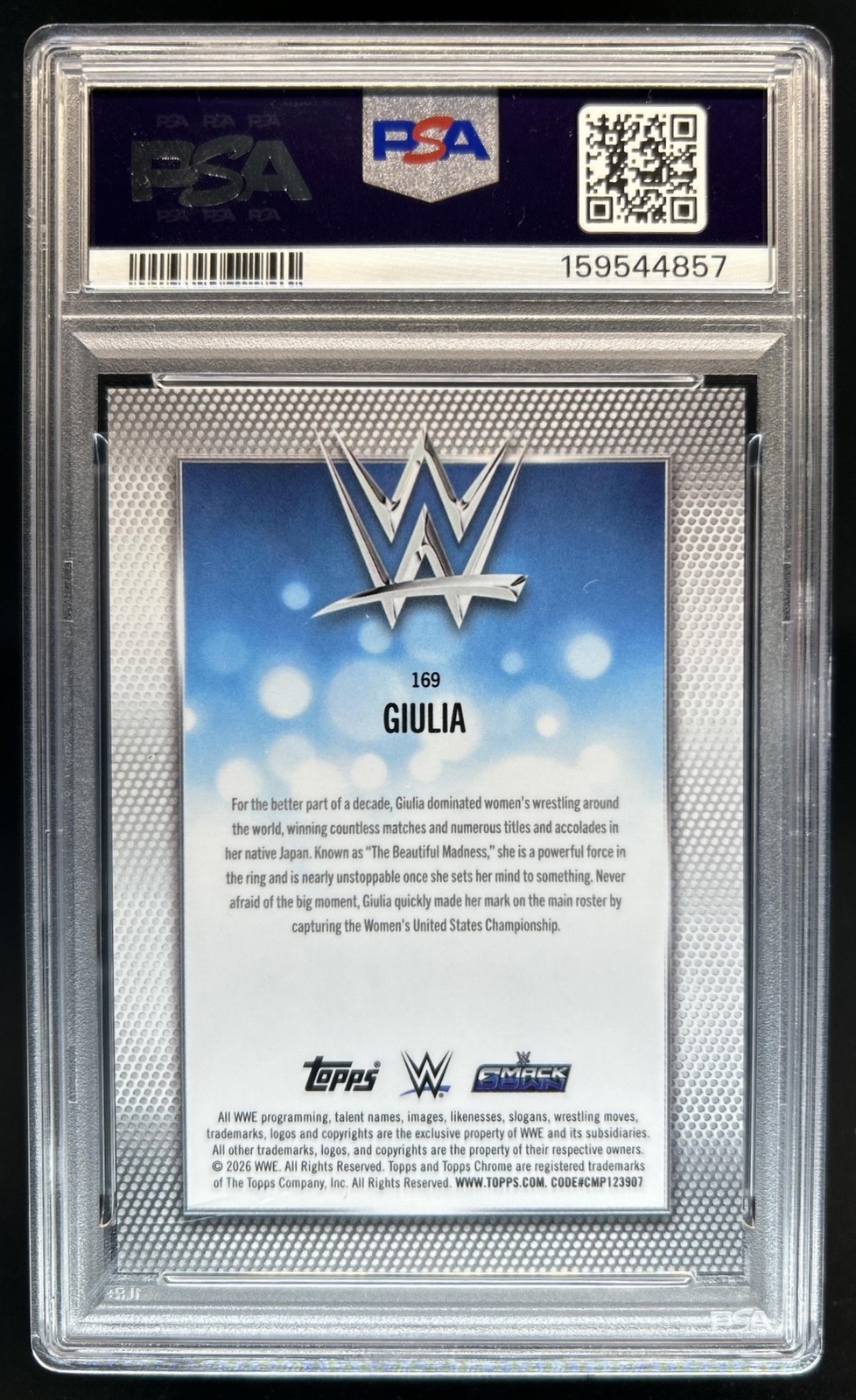 2026 Topps Chrome WWE Giulia Gold Geometric Refractor #/50 PSA 10 GEM MINT view 2