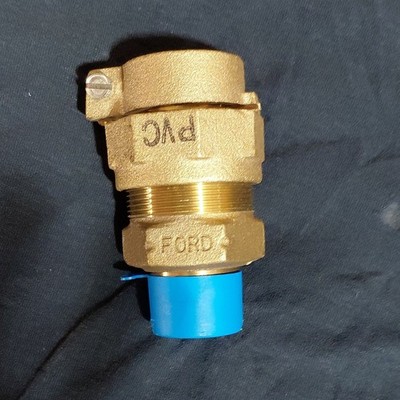 Ford Brass Threaded PVC Fitting Adapter Coupling Blue Cap with O-Rings
