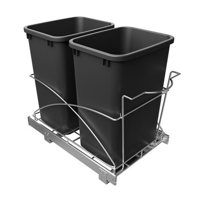 Pull Out Trash Can Under Cabinet,14'' Wx22 D Heavy Duty Kitchen Garbage Bin, S...
