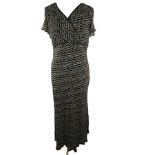 Vintage 90s Chadwicks Size 12 Silk Black Tan Polka Dot Romantic Office Y2K