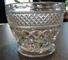 Wexford Anchor Hocking Vintage Open Sugar Footed Bowl Clear Glass Diamond Cut