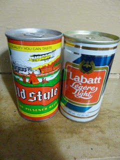 OLD STYLE & LABATT LIGHT WIDE SEAM STEEL BEER CANS [EMPTY CANS READ DESC.]