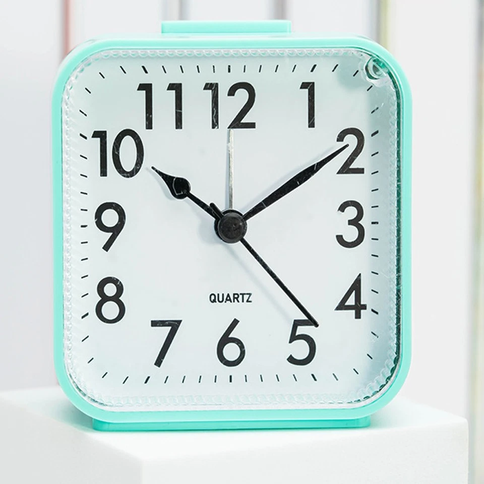 LED Desk Alarm Clock Nightlight Snooze Quiet Non Ticking Battery Powered Bedroom - Image 3 of 4