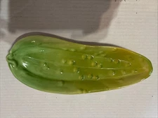 Vintage 1950s Pickle Dish/ Relish Tray Green MCM Unmarked, Small Chip Kitschy