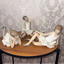 NAO Handmade Porcelain Ballerina Figurine Set White Beige Glossy MPN 505 595