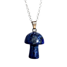 Colgante de setas lapislázuli 925 collar de cadena piedras preciosas...