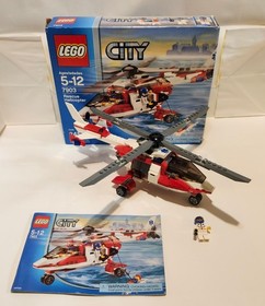 Lego City Rescue Helicopter Set 7903  w/ Instructions, Nearly Complete