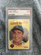 1959 Topps Sandy Koufax #163 Los Angeles Dodgers PSA 3 VG Vintage Baseball Card