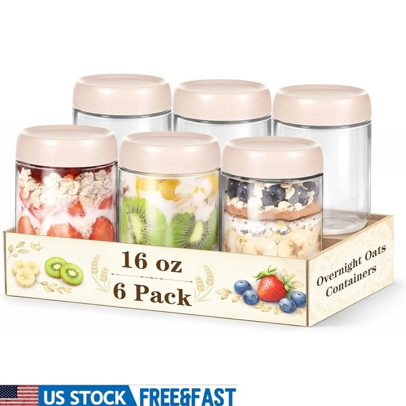 Versatile Glass Mason Jars W/ Lids Airtight Food Storage Meal Prep Snacks New