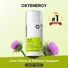 Milk Thistle Liver Detox Supplement   300mg Silymarin   OXYENERGY   90 Veg Capsu