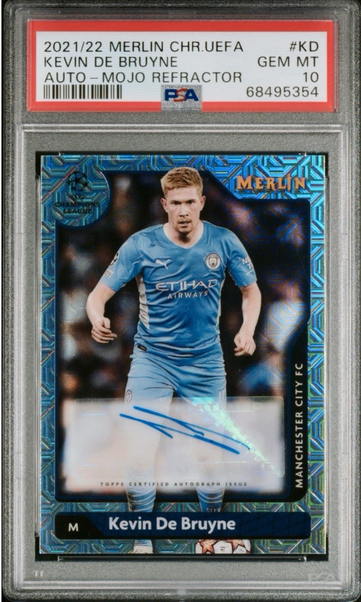 Lot De 2 Cartes Topps Kevin De Bruyne – 21/22 Merlin UCL & 22/23 Finest UCC – /99 & /125