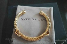 NEW Gold DAVlDColored double x bracelet with Diamonds