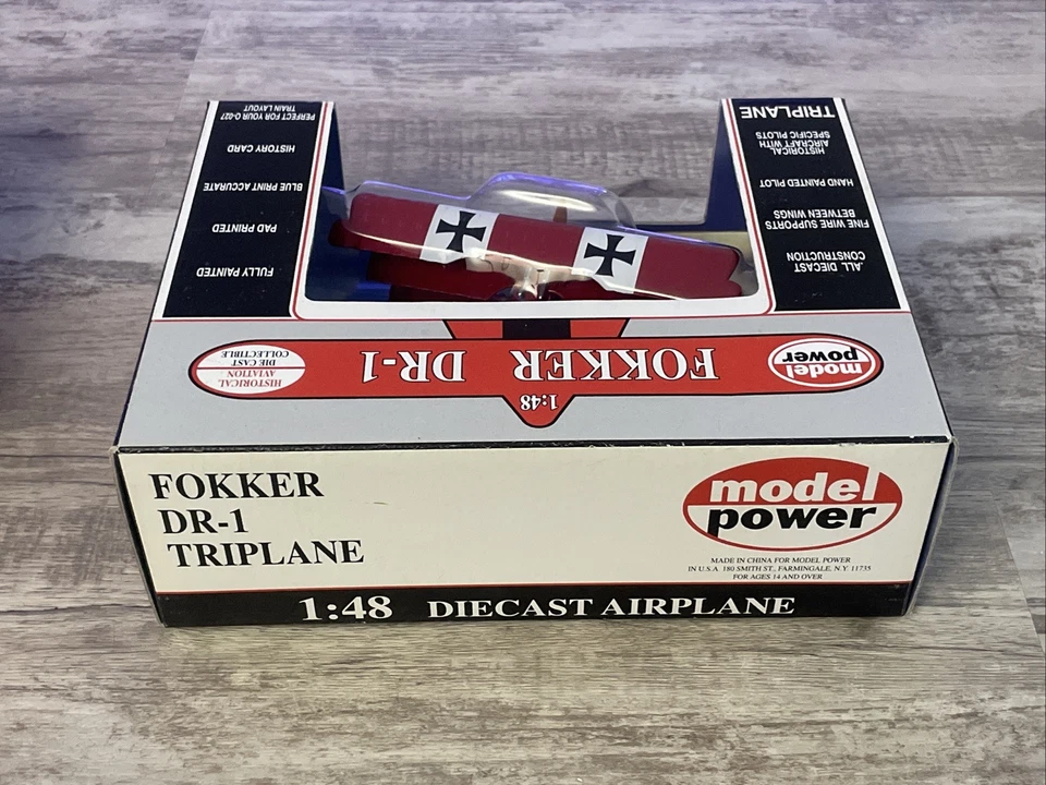 Model Power Fokker DR-1 Triplane Diecast 1:48 Manfred von Richthofen NIB - Image 3 of 4