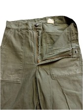 Baker Vietnam Era Cotton Sateen Button Fly OG 107 Pants 1970s Zipper Fly 29X30