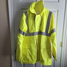 Nasco Waterproof Reflective Rain Jacket w/ Hood, SZ LG. Free Shipping