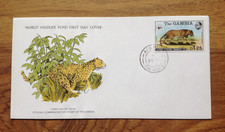 1976  WWF The Leopard  First Day Cover , The Gambia pmk with insert. Free UK P&P
