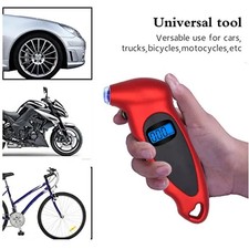 Digital Tire Air Pressure Gauge Bike Car Truck Lcd Display 150 Psi - Red Color