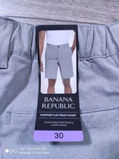 Banana Republic Shorts Adult 30 Gray Comfort Flat Front Shorts Mens