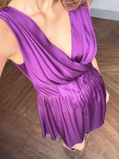 Vintage Silvian Heach Purple Formal Dress, Party Cocktail Chic Retro 90s