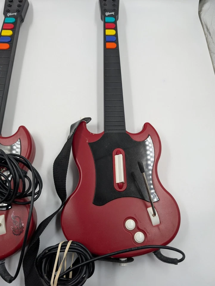 PS2 Guitar Hero Red Octane Wired Controller PlayStation 2 Lot Of 2 Tested  - Image 3 of 4