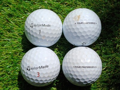 24 x TAYLORMADE TOUR BEVORZUGT/X WEISSE GOLFBÄLLE KLASSE B KOSTENLOSER VERSAND 