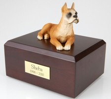 Boxer Ears Up Pet Funeral Cremation Urn Avail in 3 Different Colors  4 Sizes