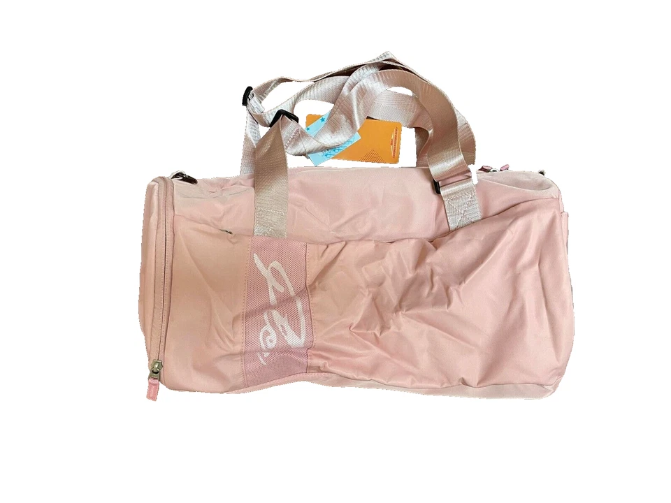 Nuevo BOLSO DE LONA DE ENTRENAMIENTO para mujer Gimnasio Deporte Baile Saco Compartimiento para zapatos Rosa Ceniza Foto 2 de 4