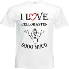 T-Shirt I Love Cellokasten für Damen Herren und Kinder ... in der Farbe Weiss
