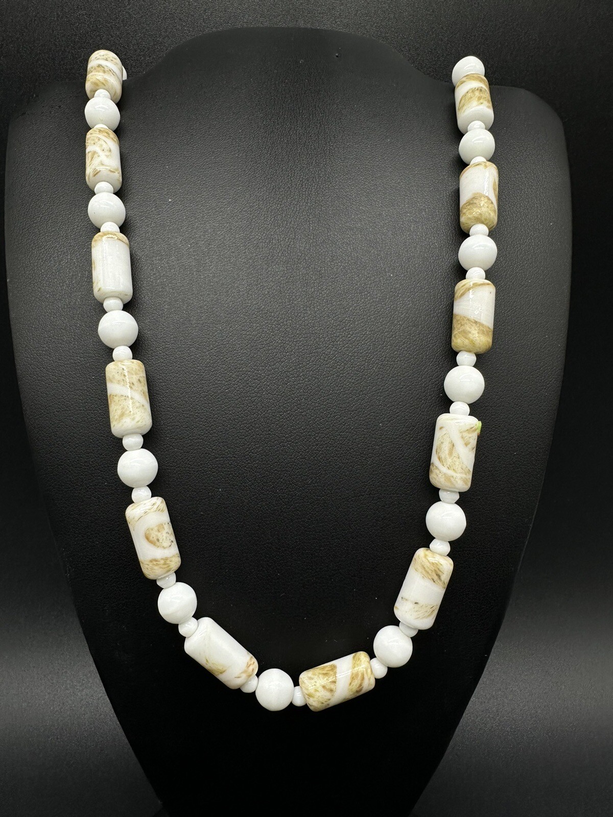 Large Vintage Ceramic Beaded Statement Necklace 3… - image 2