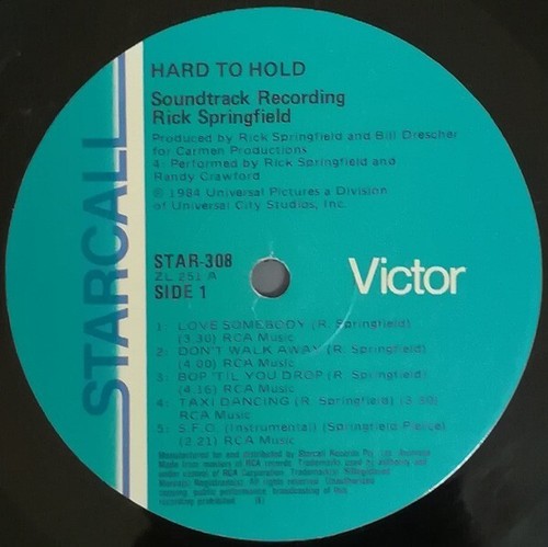 Hard To Hold - Rick Springfield (1984 Australia) - Picture 3 of 4