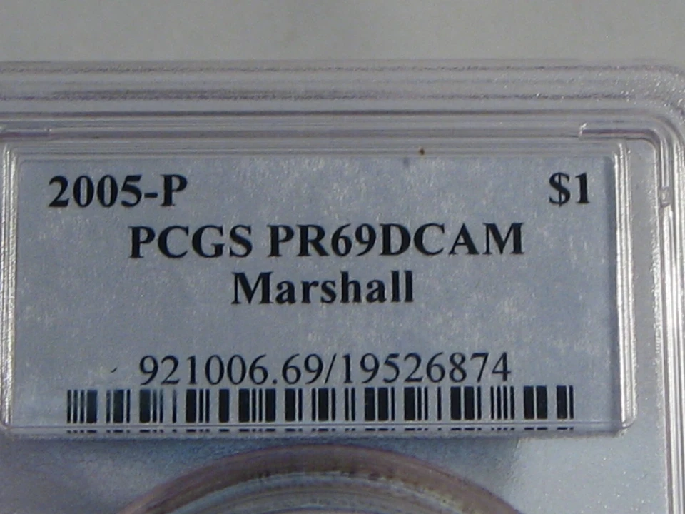 Deep Cameo Proof 2005-P Marshall Silver Commem Dollar PCGS PR69 DCAM. #15 - Image 4 of 4