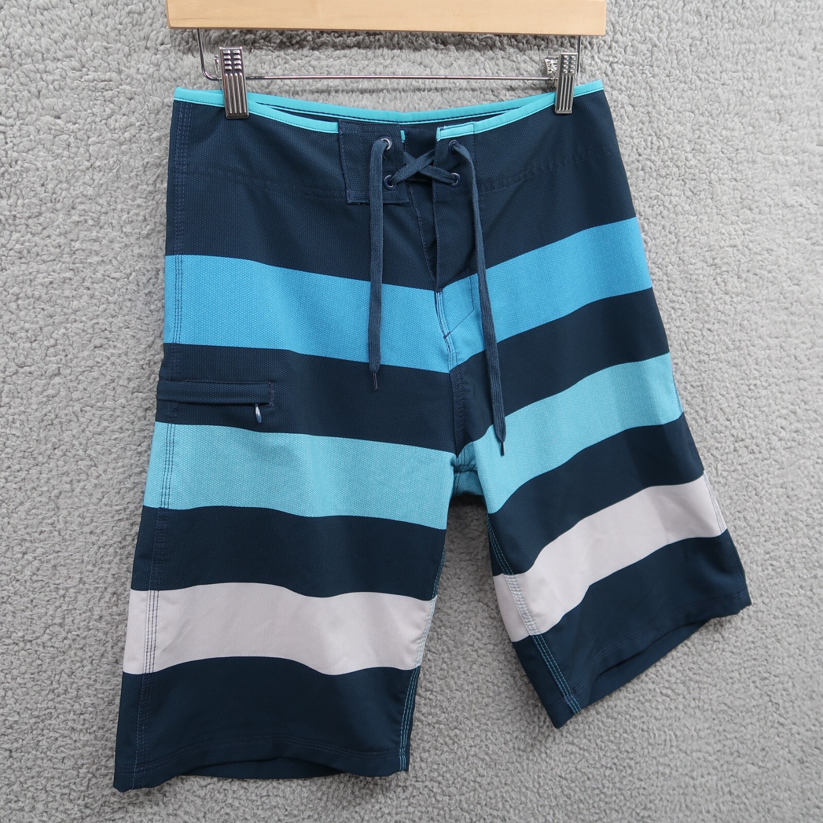 Burnside Board Shorts Mens 28 Zip Pocket Surf Beach Drawstring Not Lined