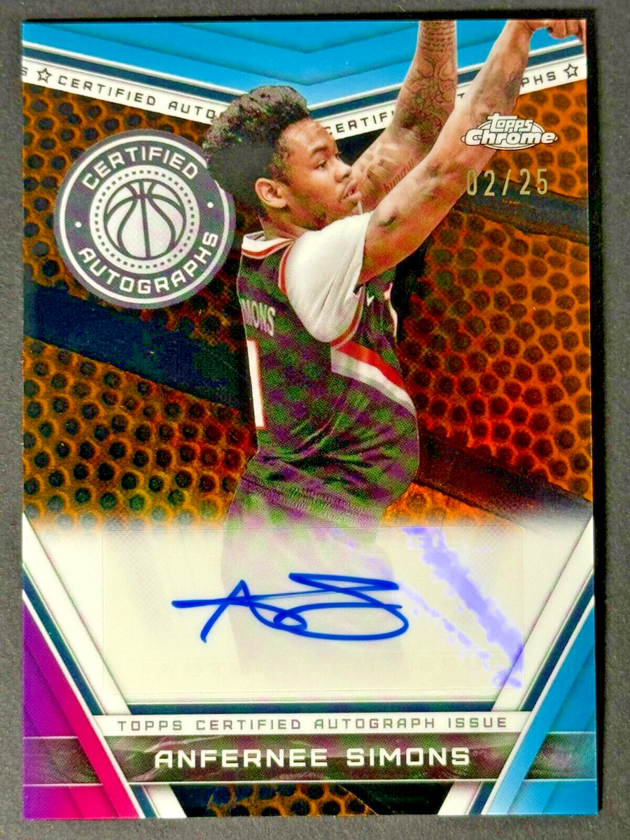 Anfernee Simons AUTO /25 2023-24 Topps Chrome Certified Autograph