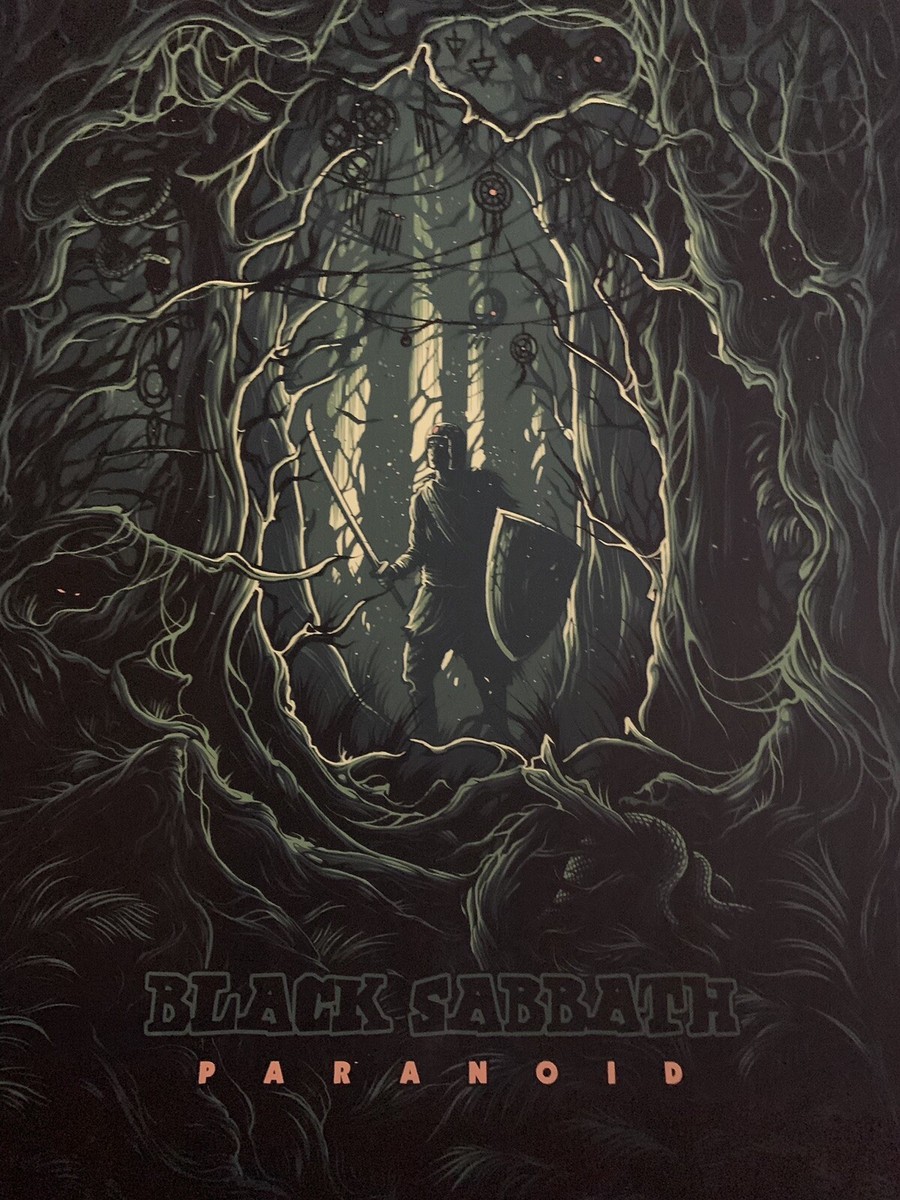 BLACK SABBATH PARANOID POSTER AP SIGNED DAN MUMFORD VARIANT #3/10