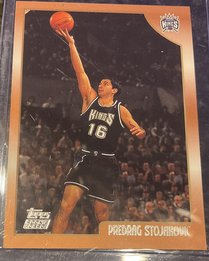 1998-99 Topps Sacramento Kings Basketball Card #201 Peja Stojakovic Rookie